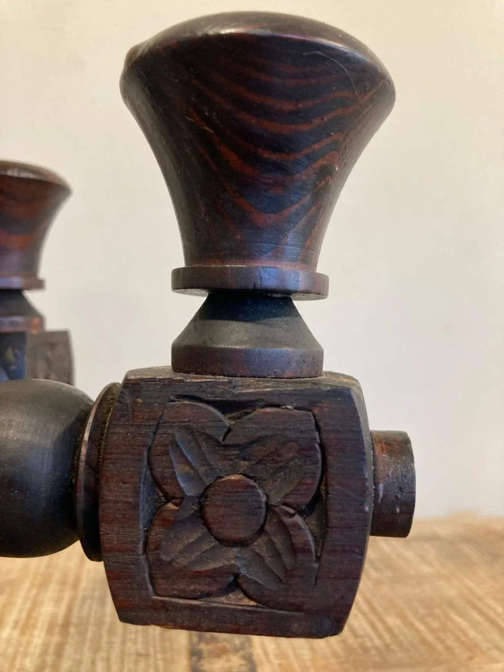 Spanish Revival Gothic Wood Candelabra 5 Candle 13” Rustic Decor - Picture 12 of 16